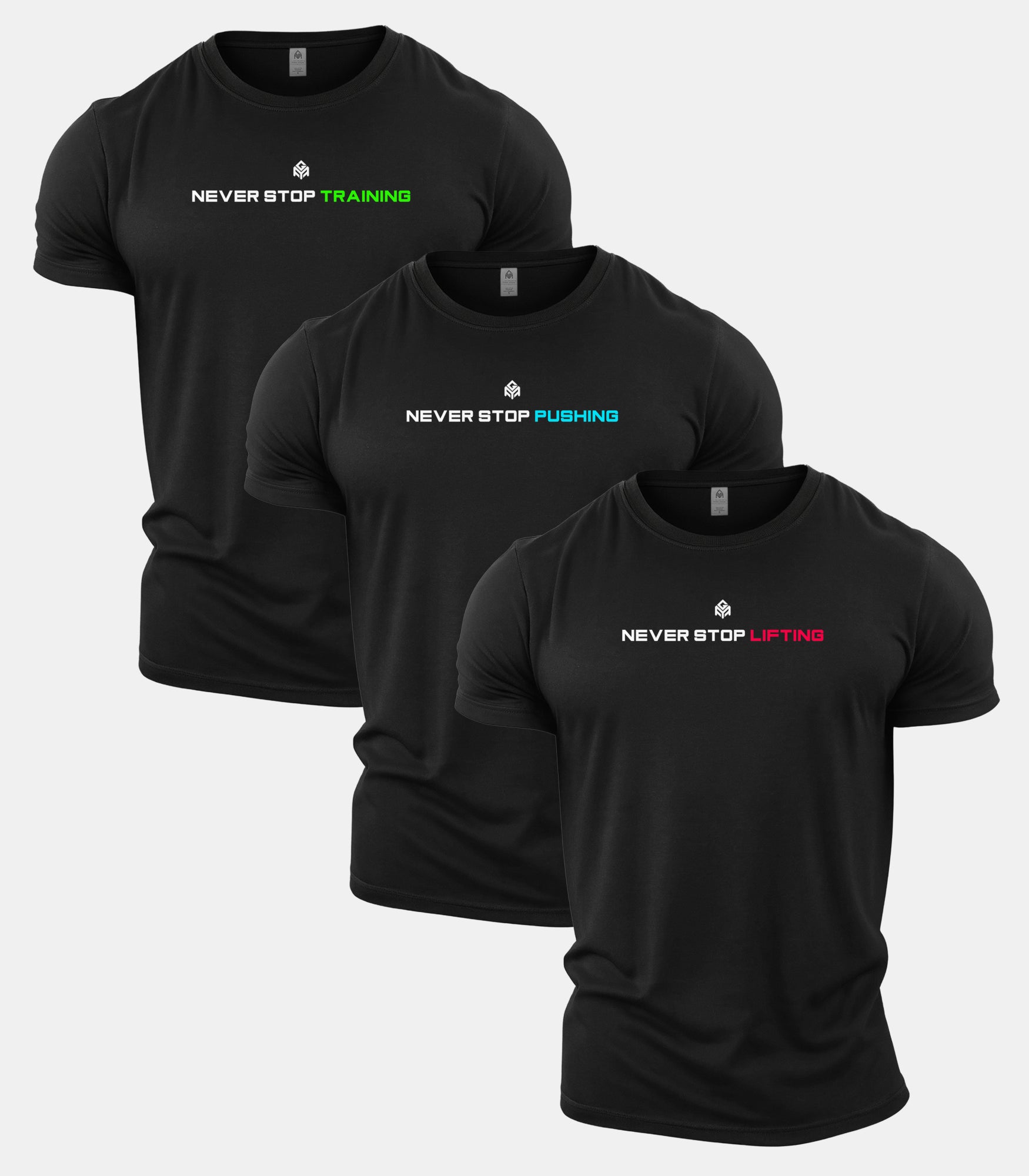 Core Never Stop All Black 3 Pack