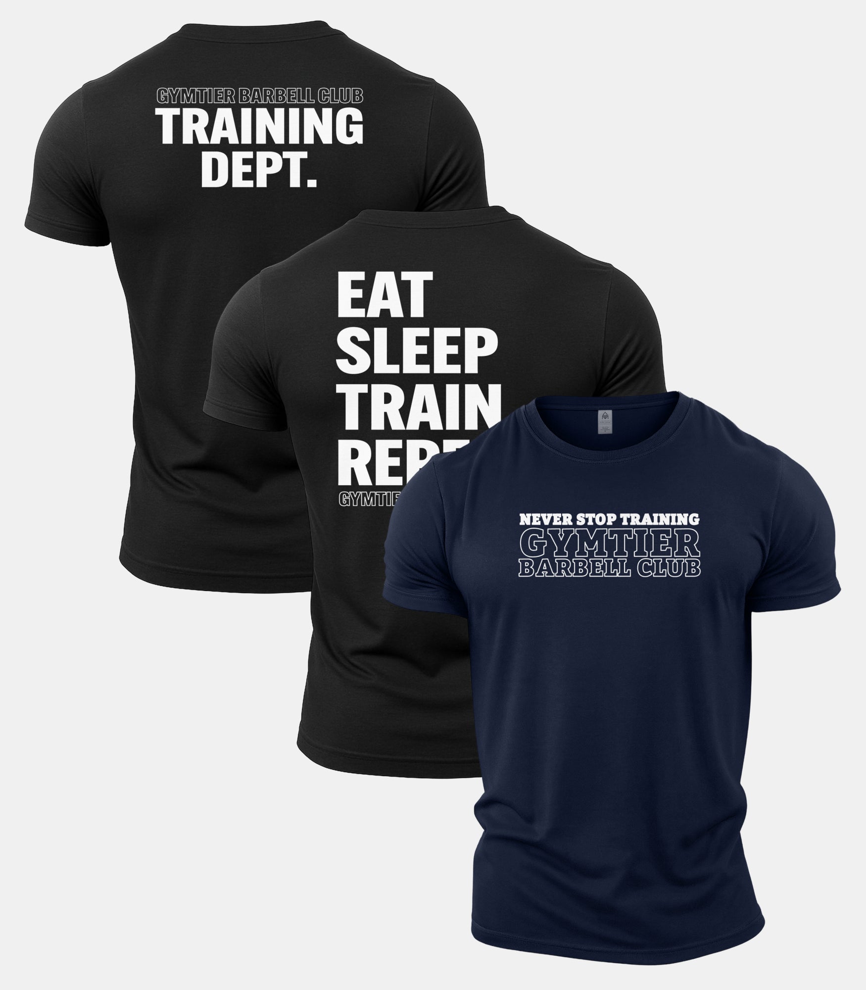 Gymtier Barbell Club Gym T-Shirt 3 Pack