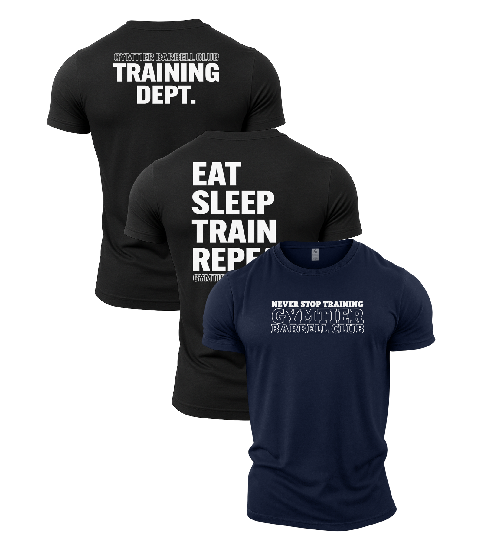 Gymtier Barbell Club Gym T-Shirt 3 Pack