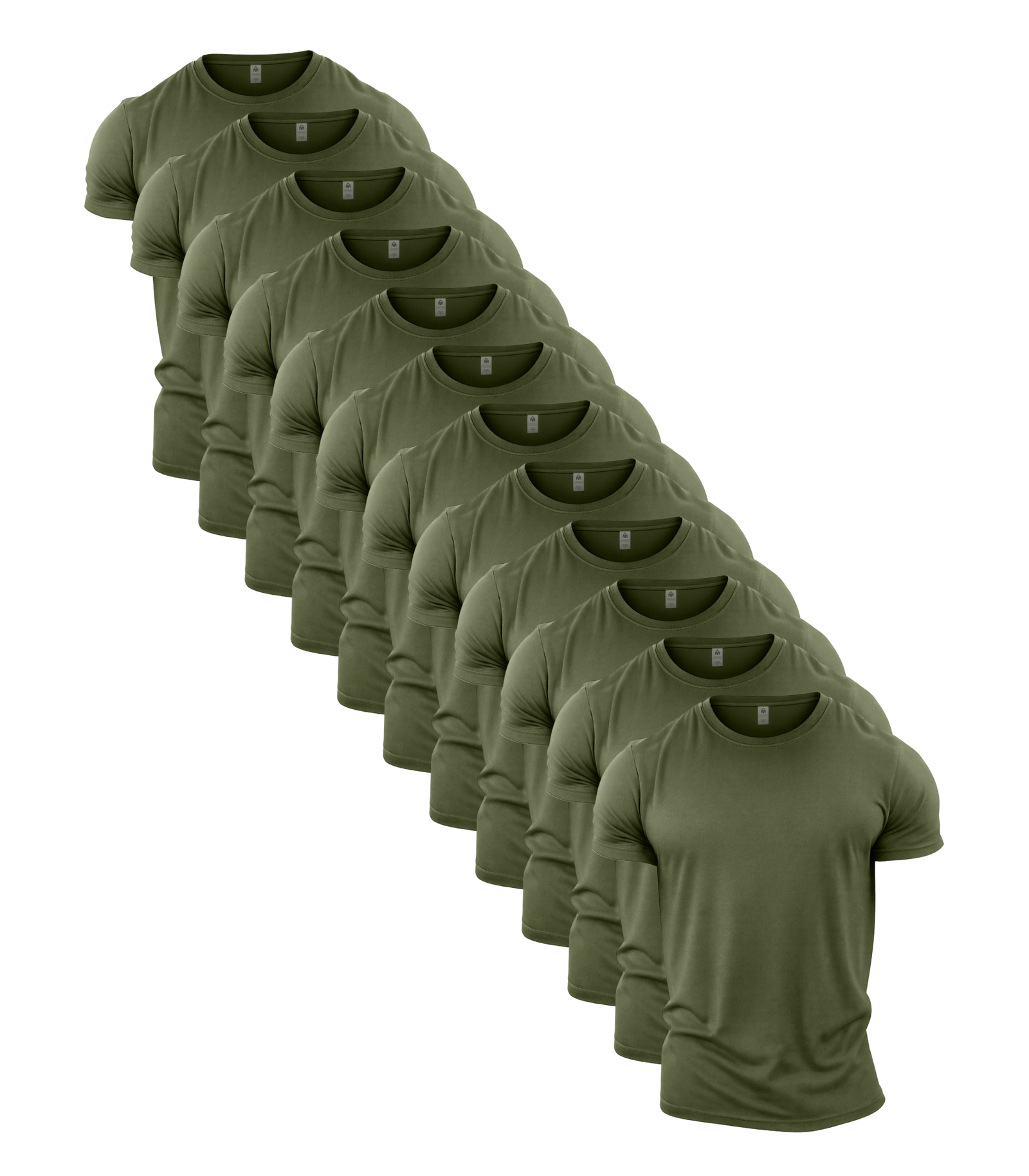 All Green Crew Neck Gym T-Shirt 12 Pack