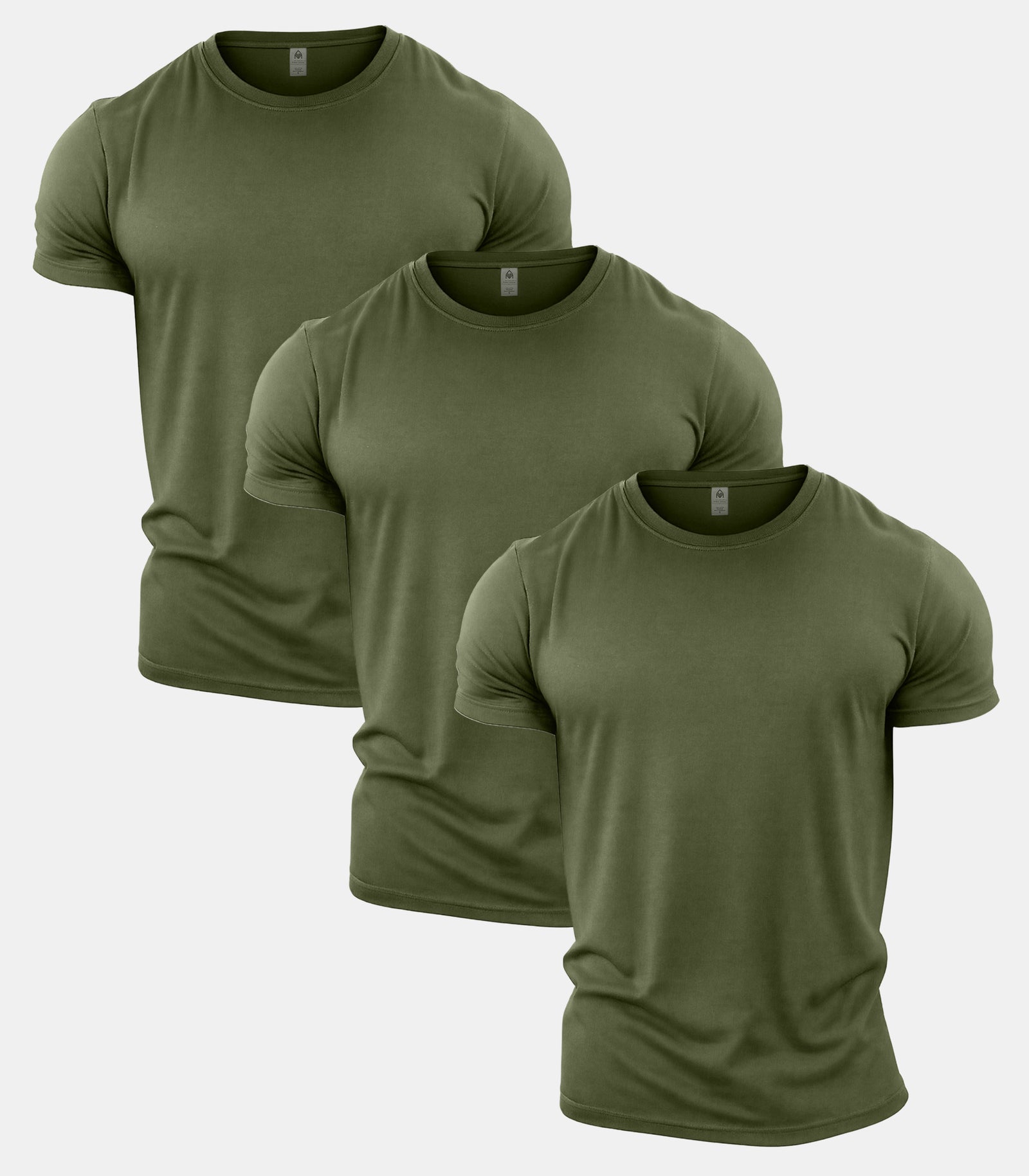 All Green Crew Neck Gym T-Shirt 3 Pack