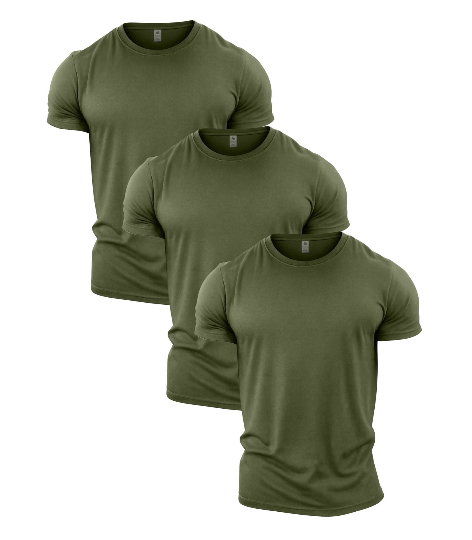 All Green Crew Neck Gym T-Shirt 3 Pack