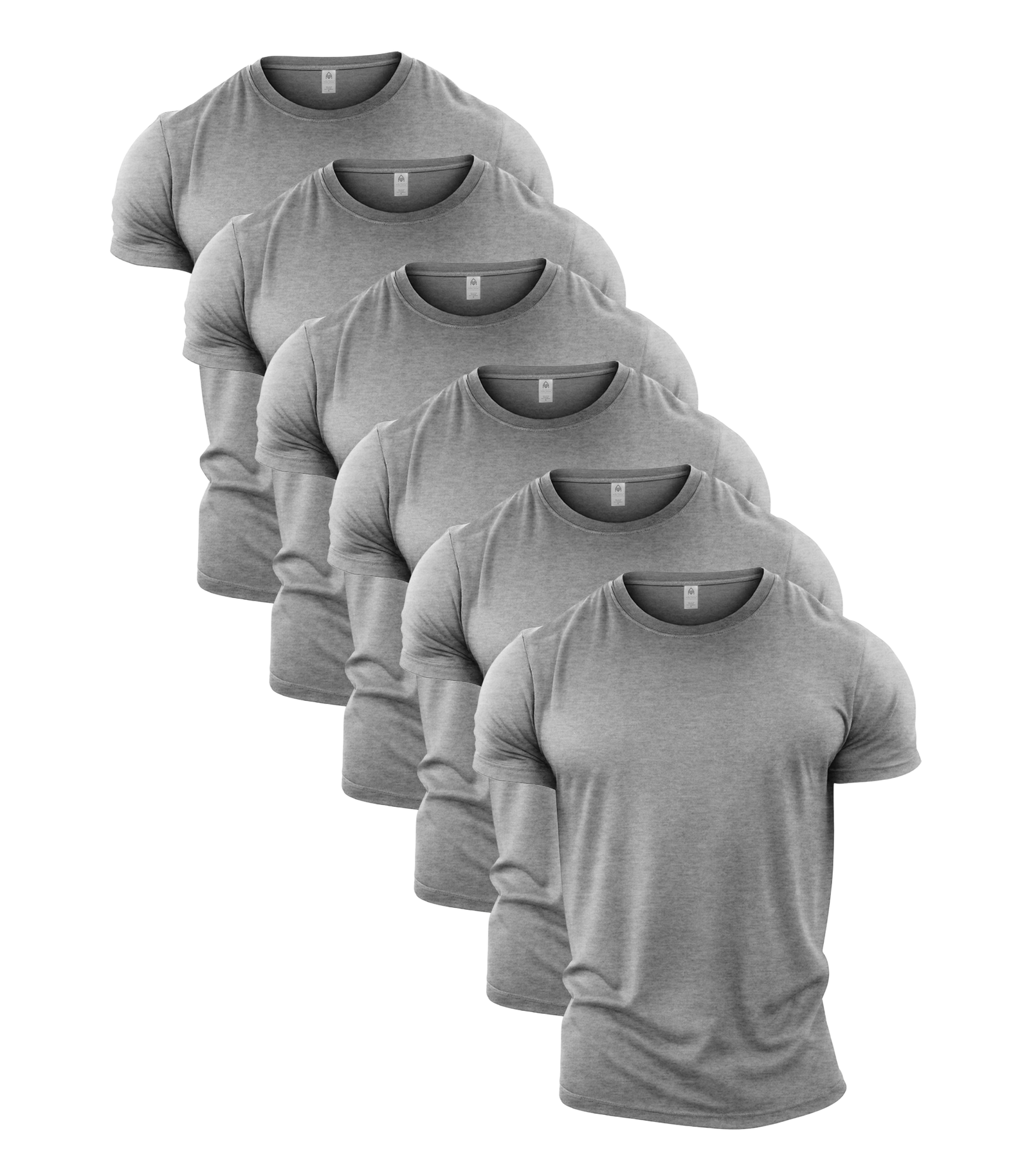 All Sport Grey Crew Neck Gym T-Shirt 6 Pack