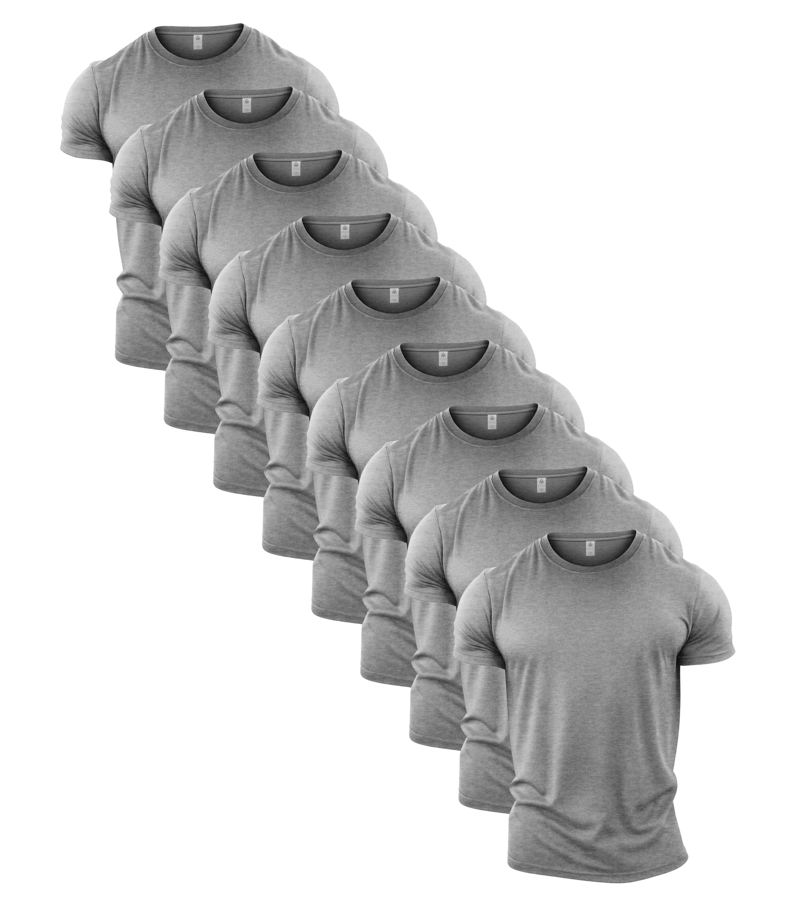 All Sport Grey Crew Neck Gym T-Shirt 9 Pack