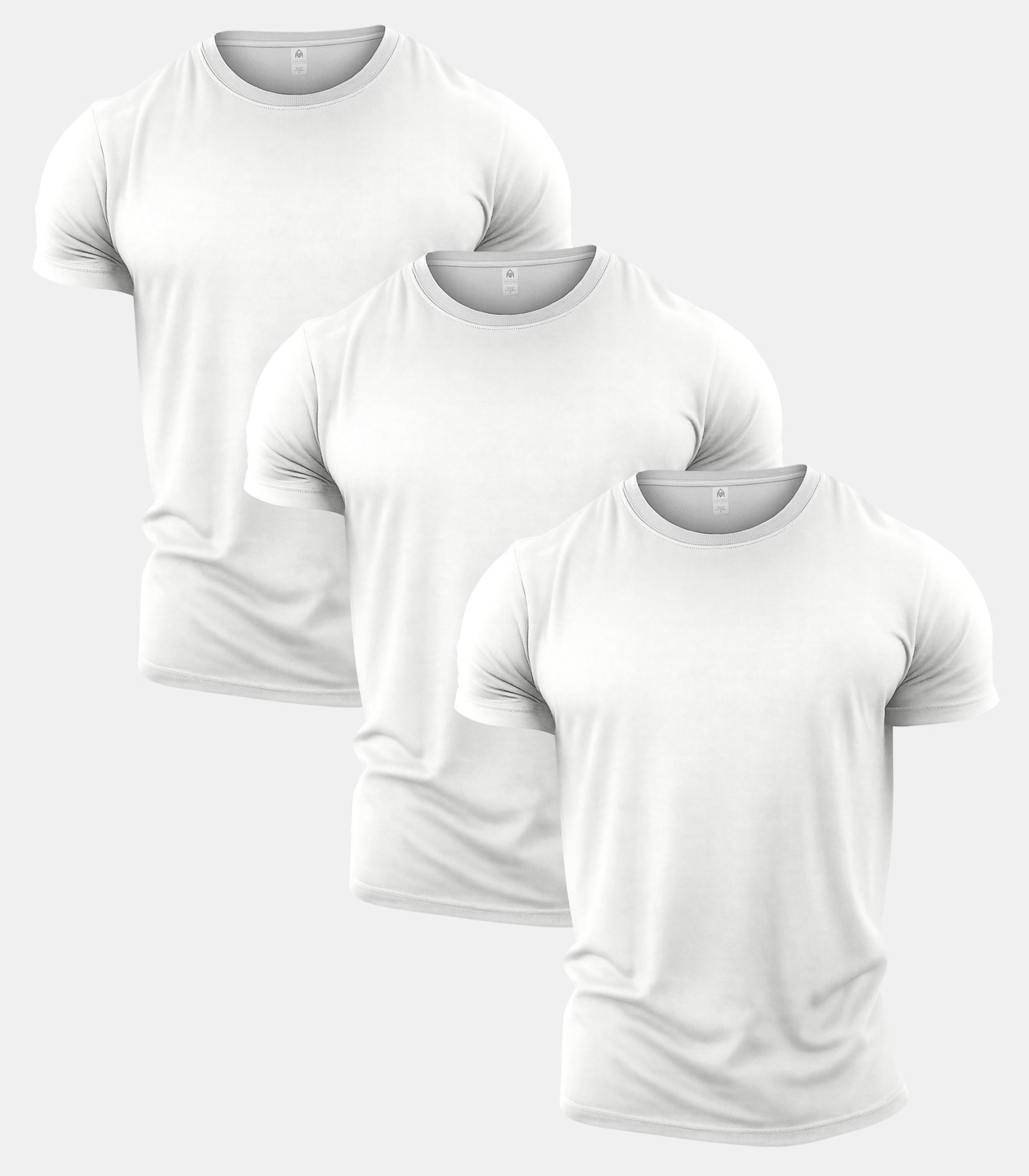 All White Crew Neck Gym T-Shirt 3 Pack
