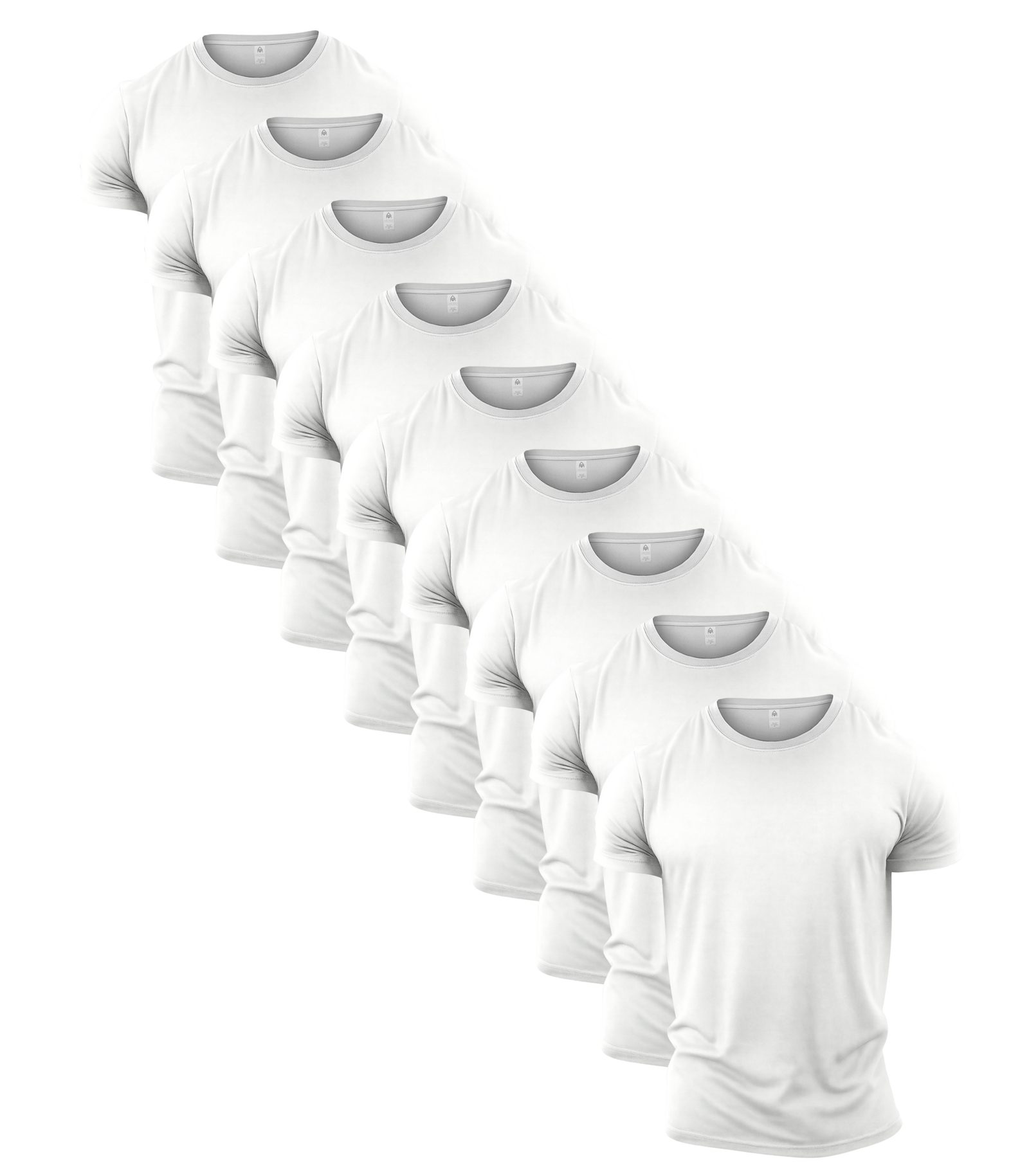 All White Crew Neck Gym T-Shirt 9 Pack