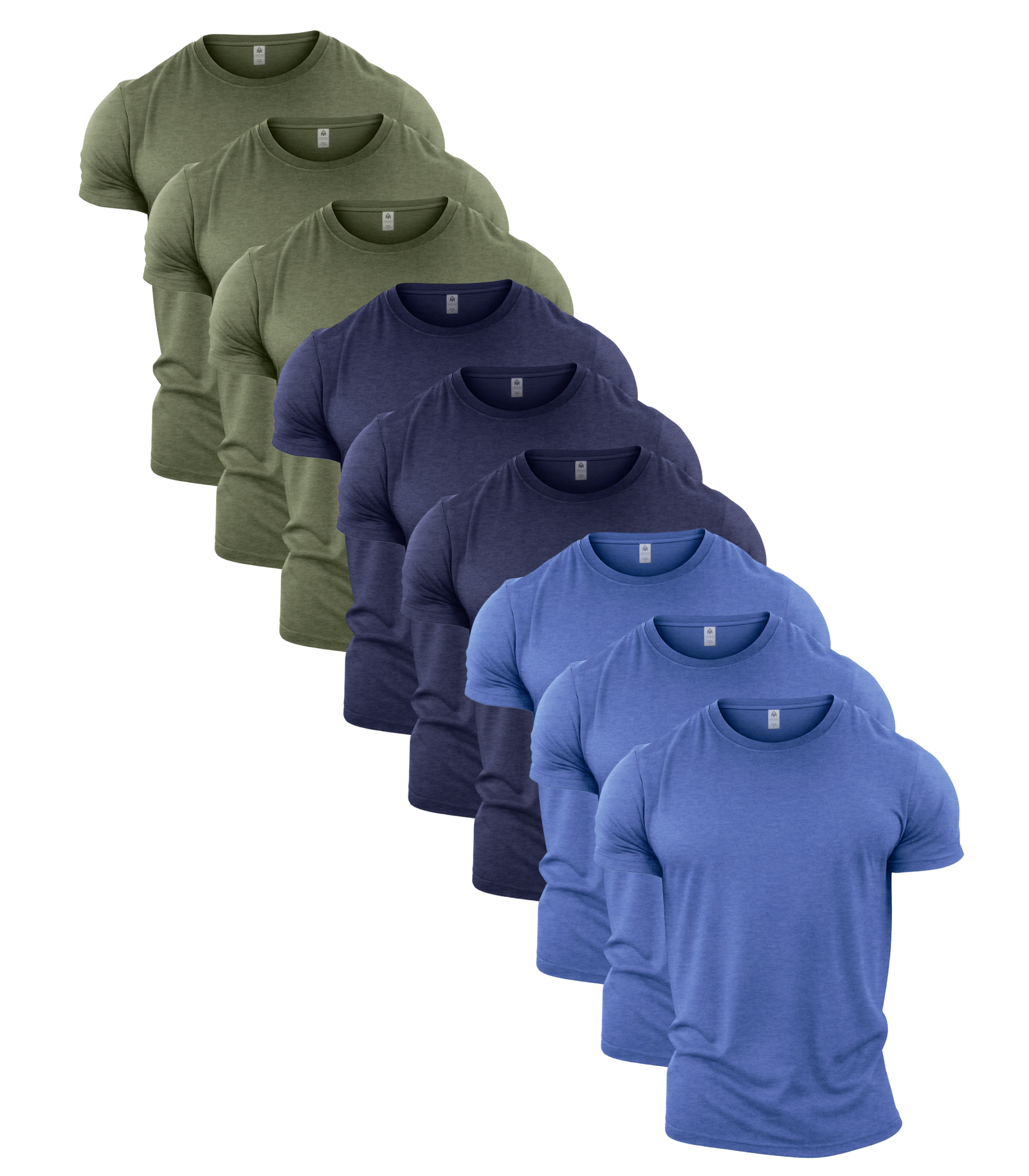 Heather Colours Crew Neck Gym T-Shirt 9 Pack