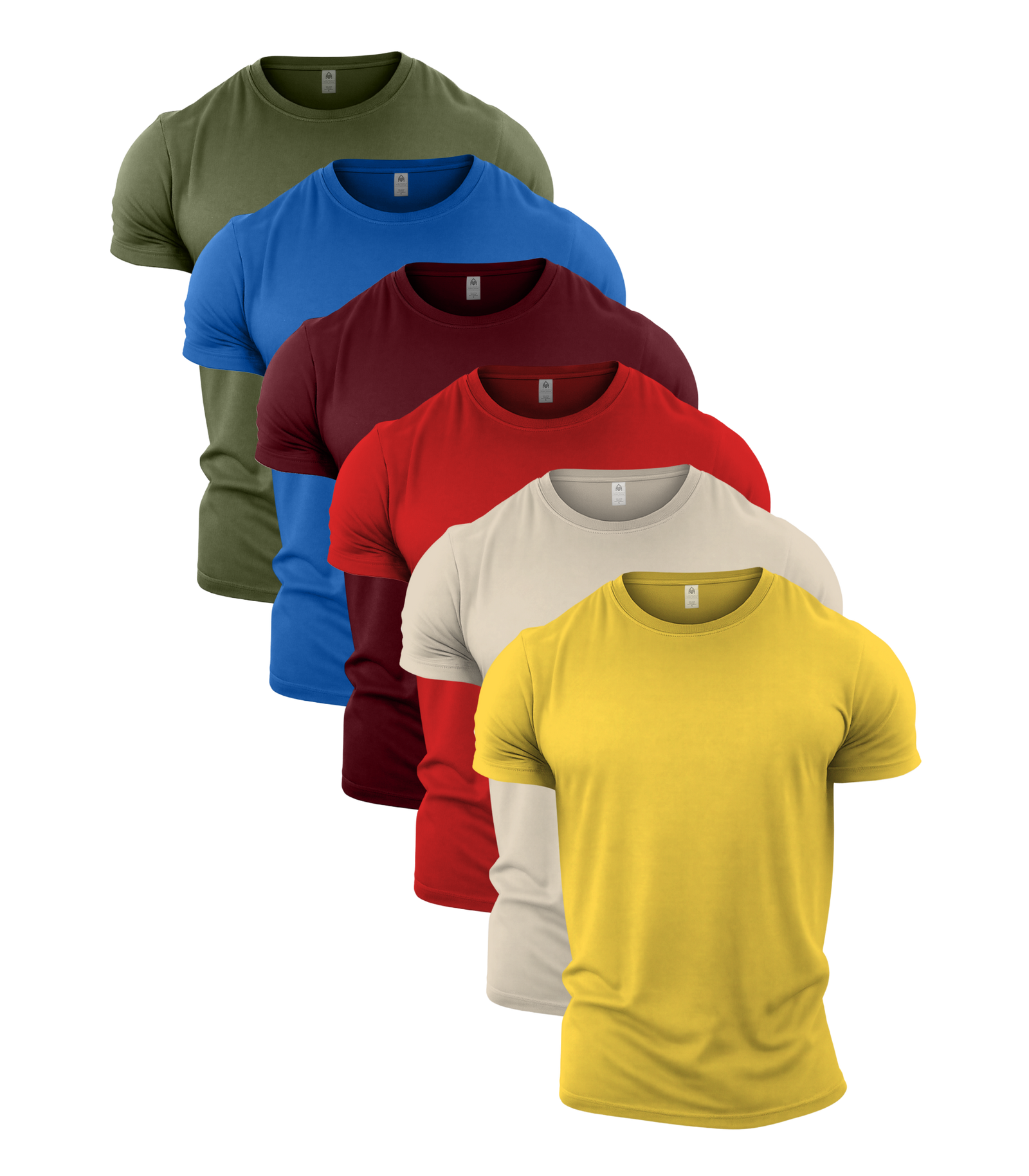 Multi Colour Crew Neck Gym T-Shirt 6 Pack