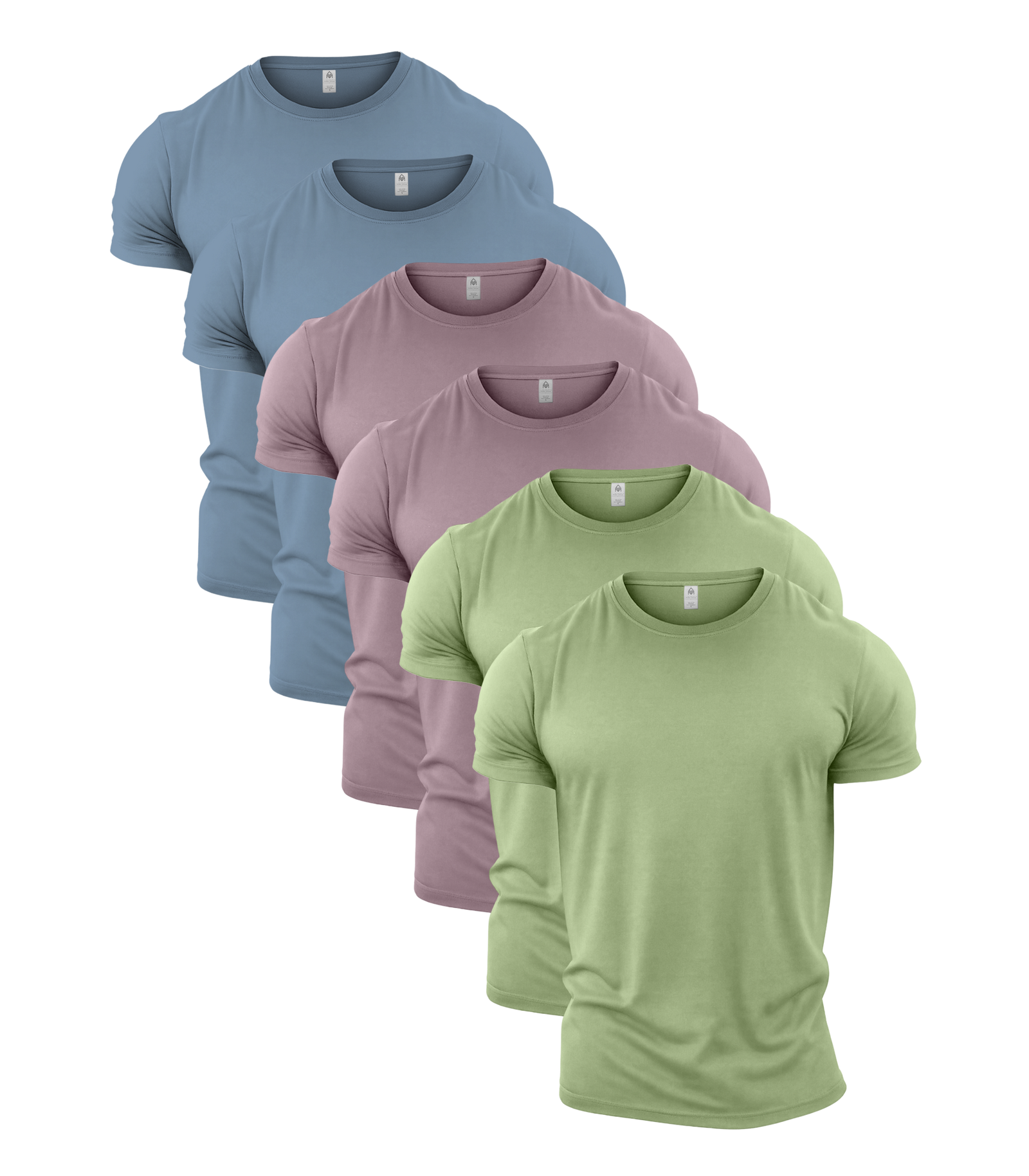 Pastel Crew Neck Gym T-Shirt 6 Pack