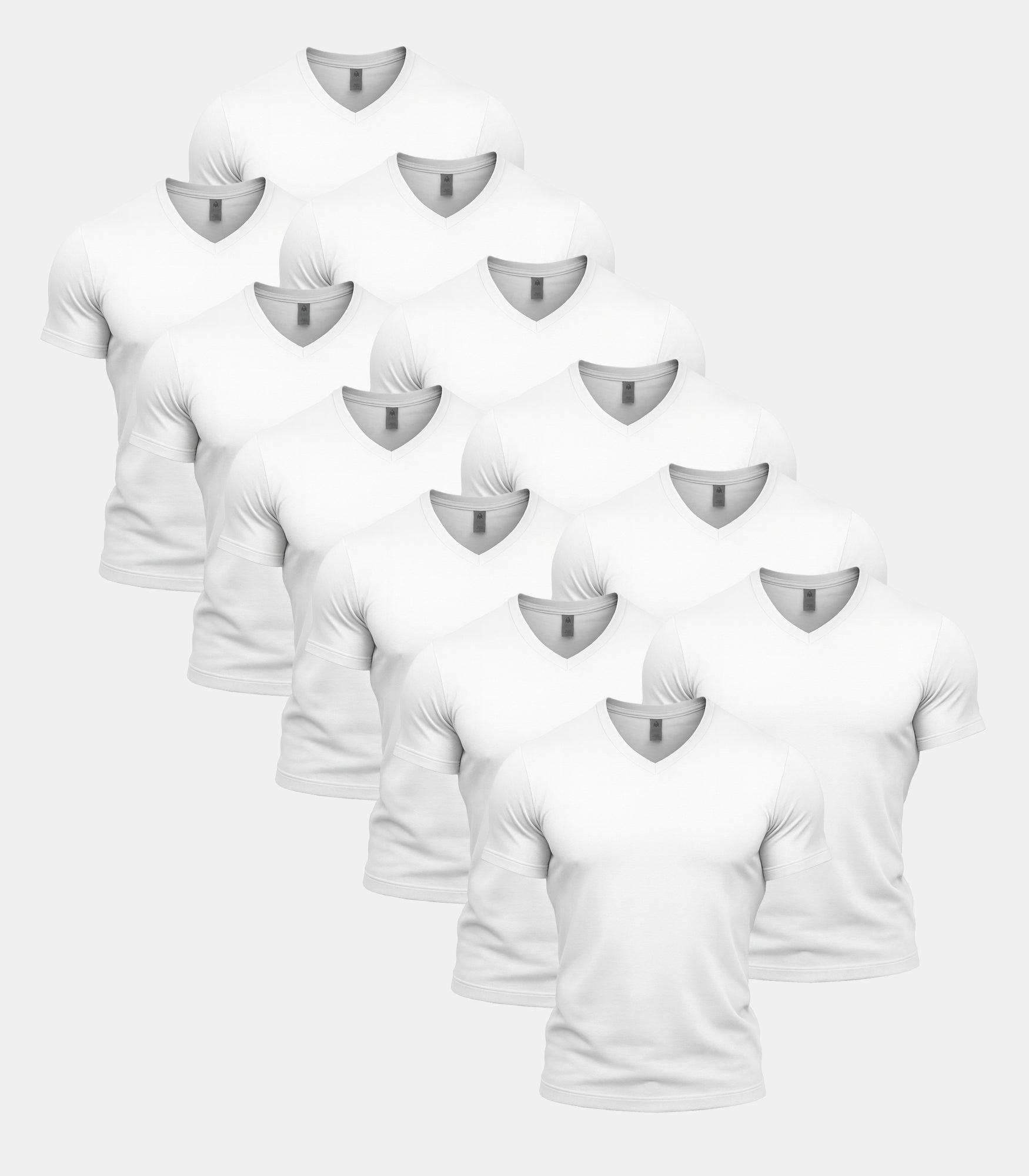 All White V-Neck 12 Pack