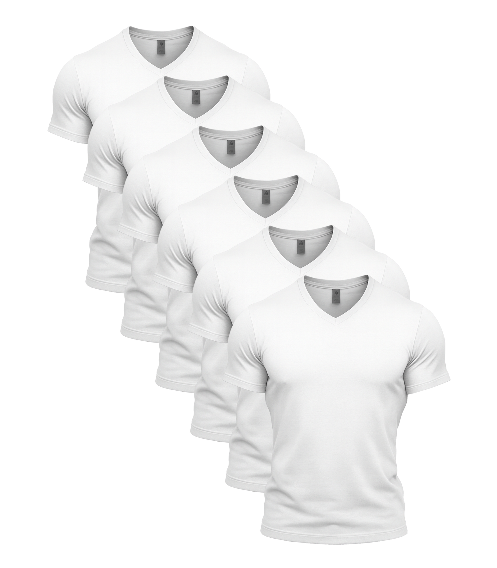 All White V-Neck 6 Pack