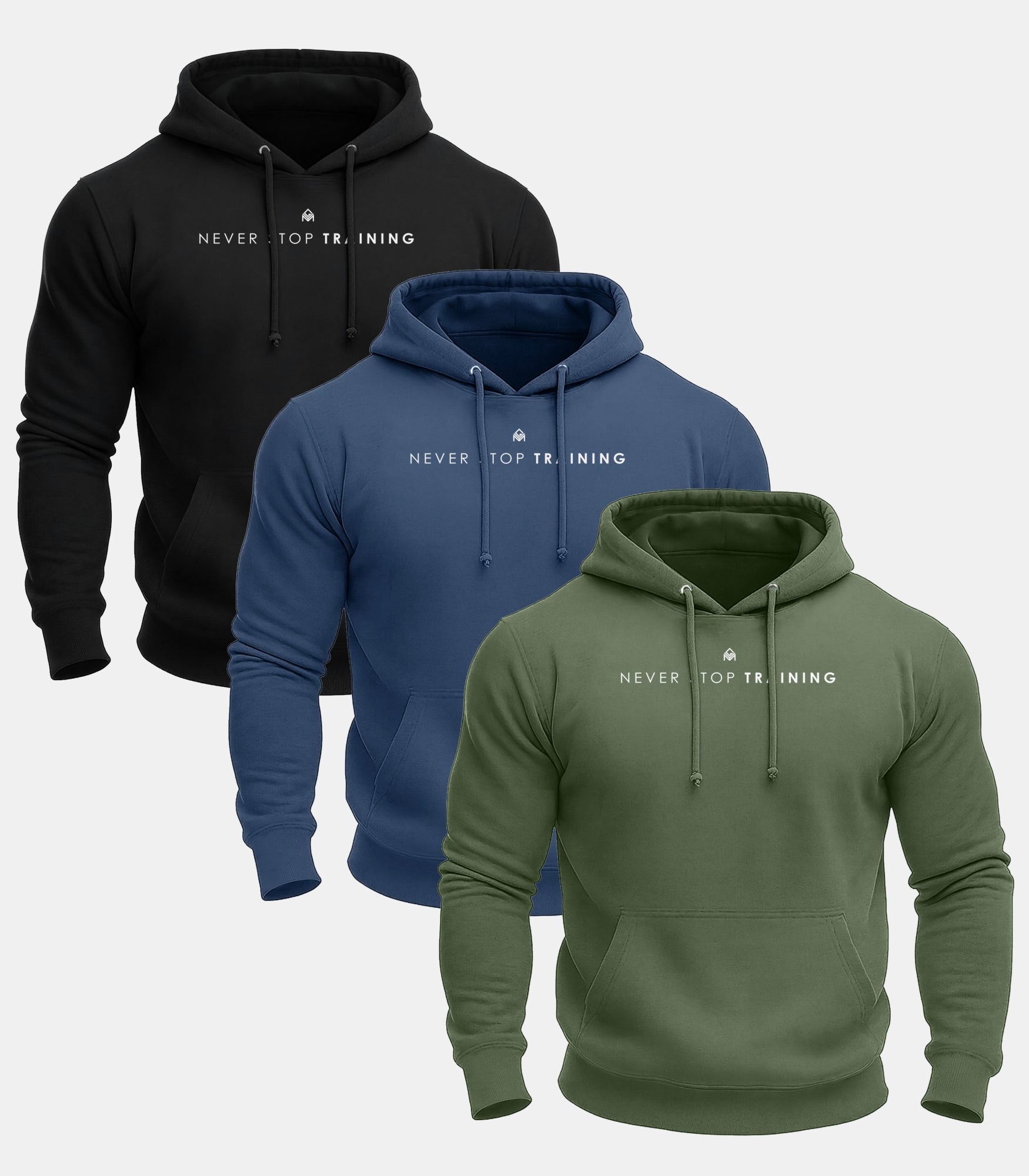 Never Stop Training Hoodie 3 Pack