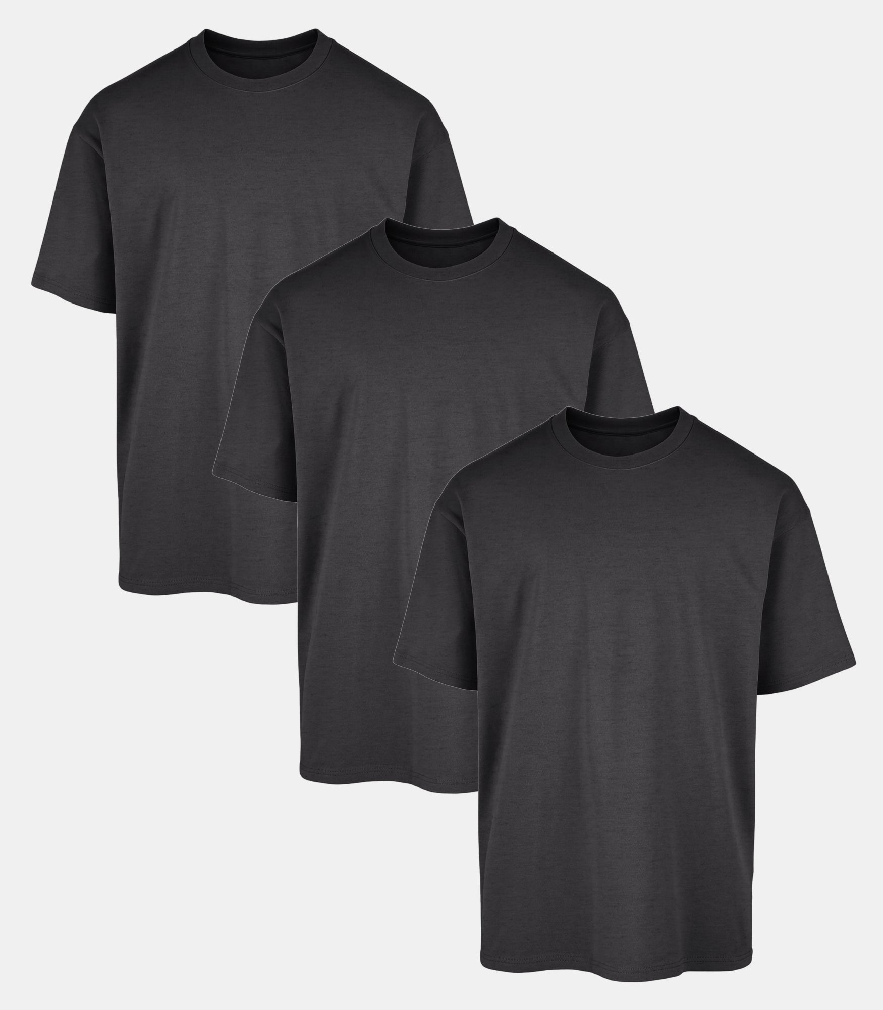 All Charcoal Oversized Gym T-Shirt 3 Pack
