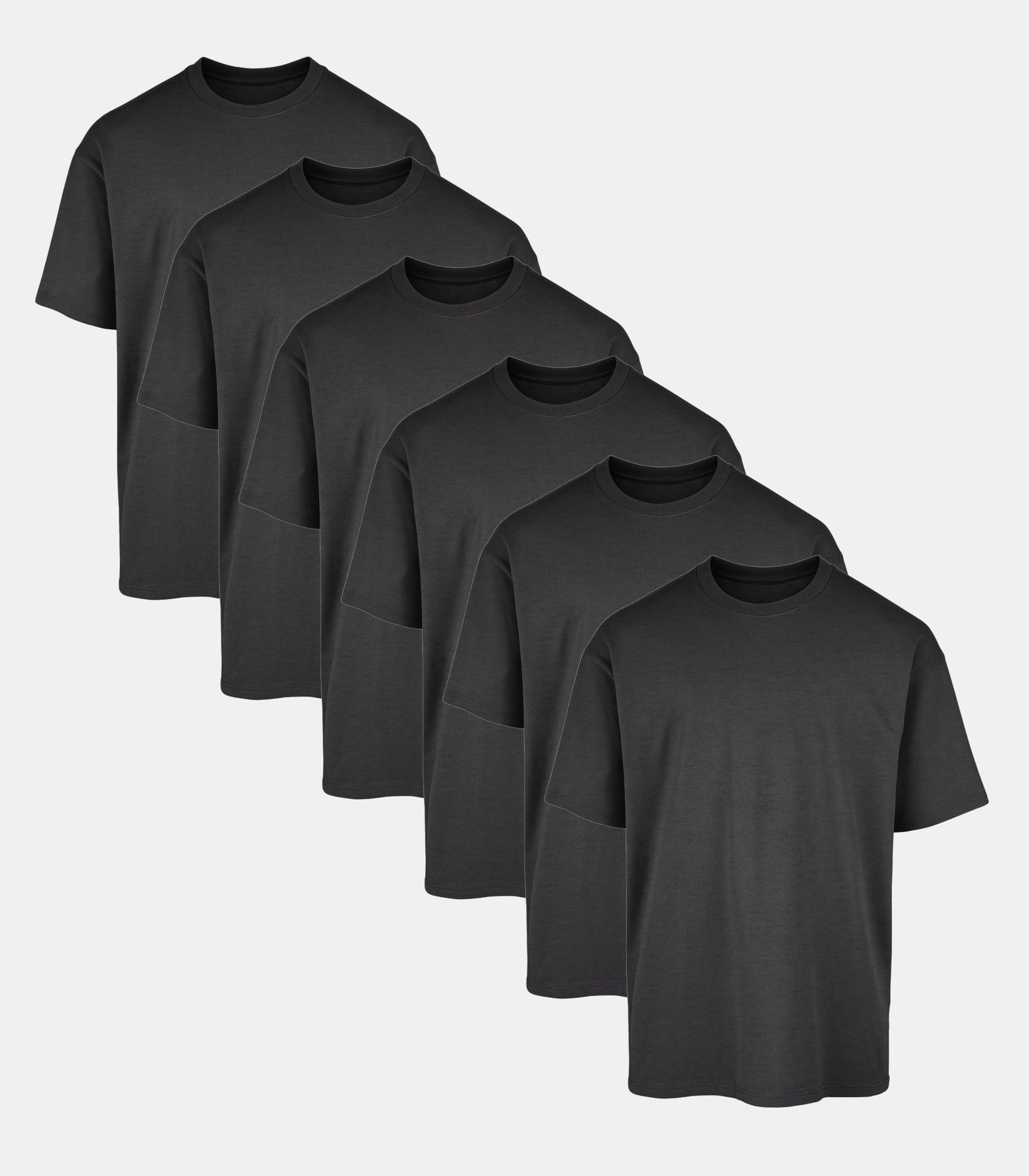 All Charcoal Oversized Gym T-Shirt 6 Pack