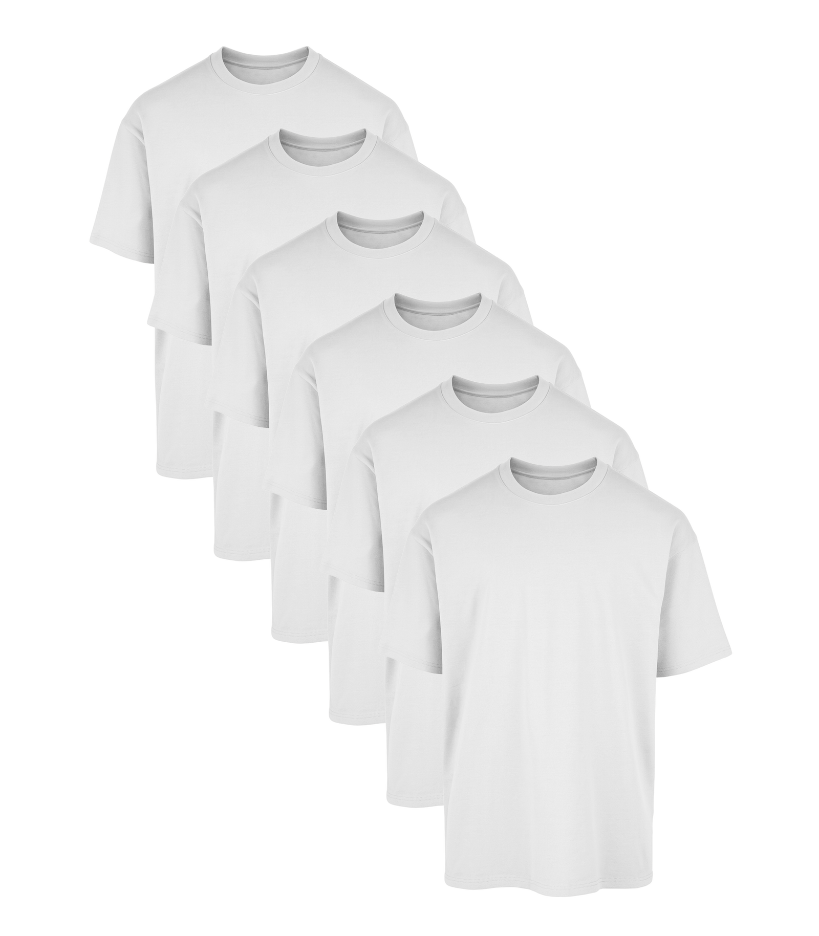 All White Oversized Gym T-Shirt 6 Pack