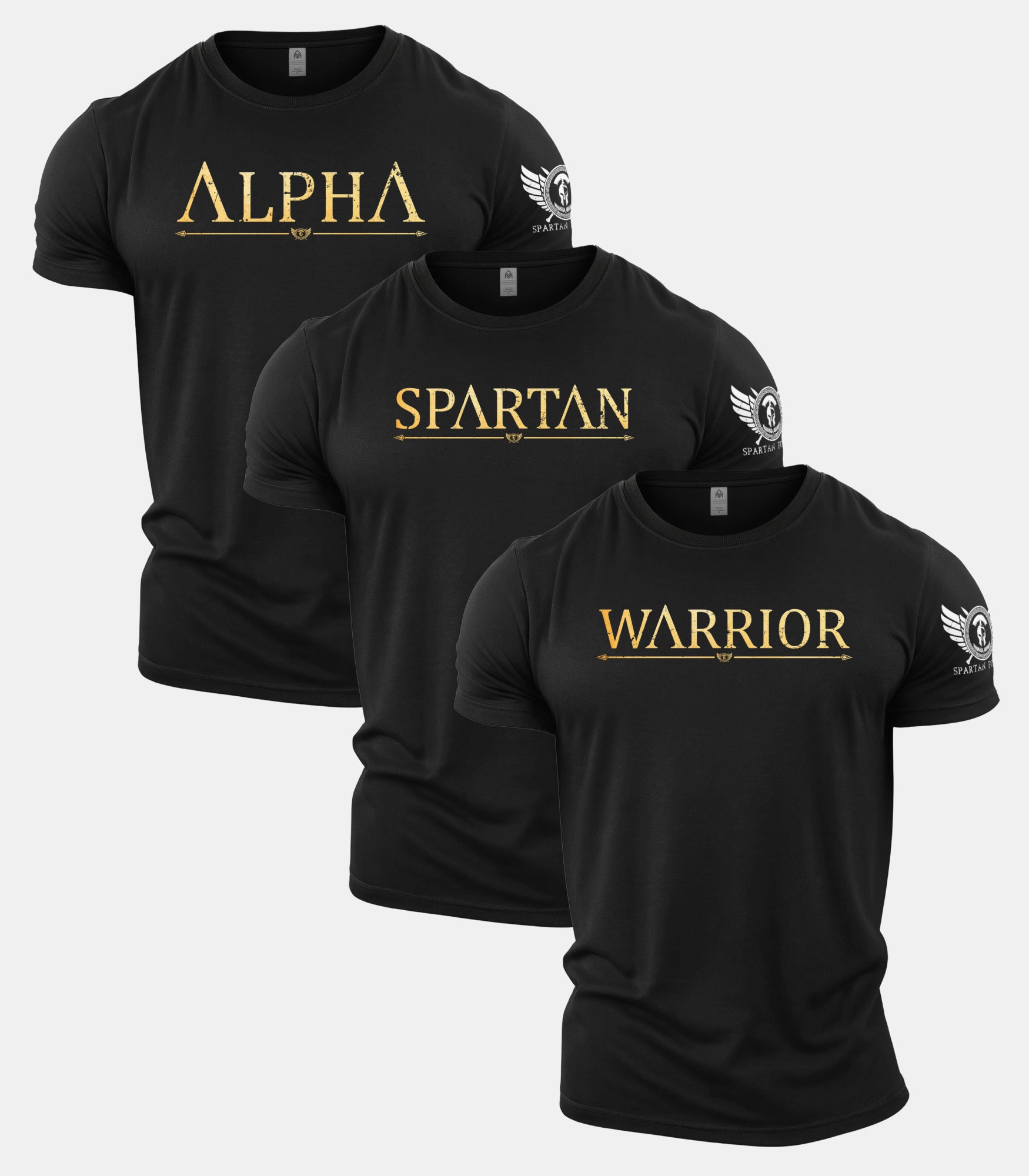 Spartan Gold Gym T-Shirt 3 Pack