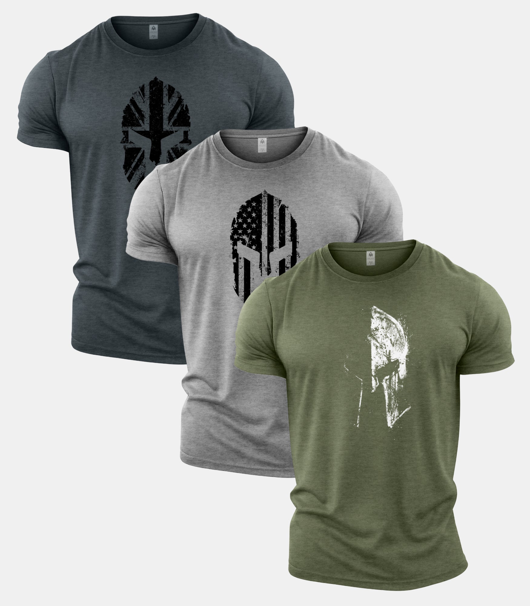 Spartan UK, USA, Faded Gym T-Shirt 3 Pack