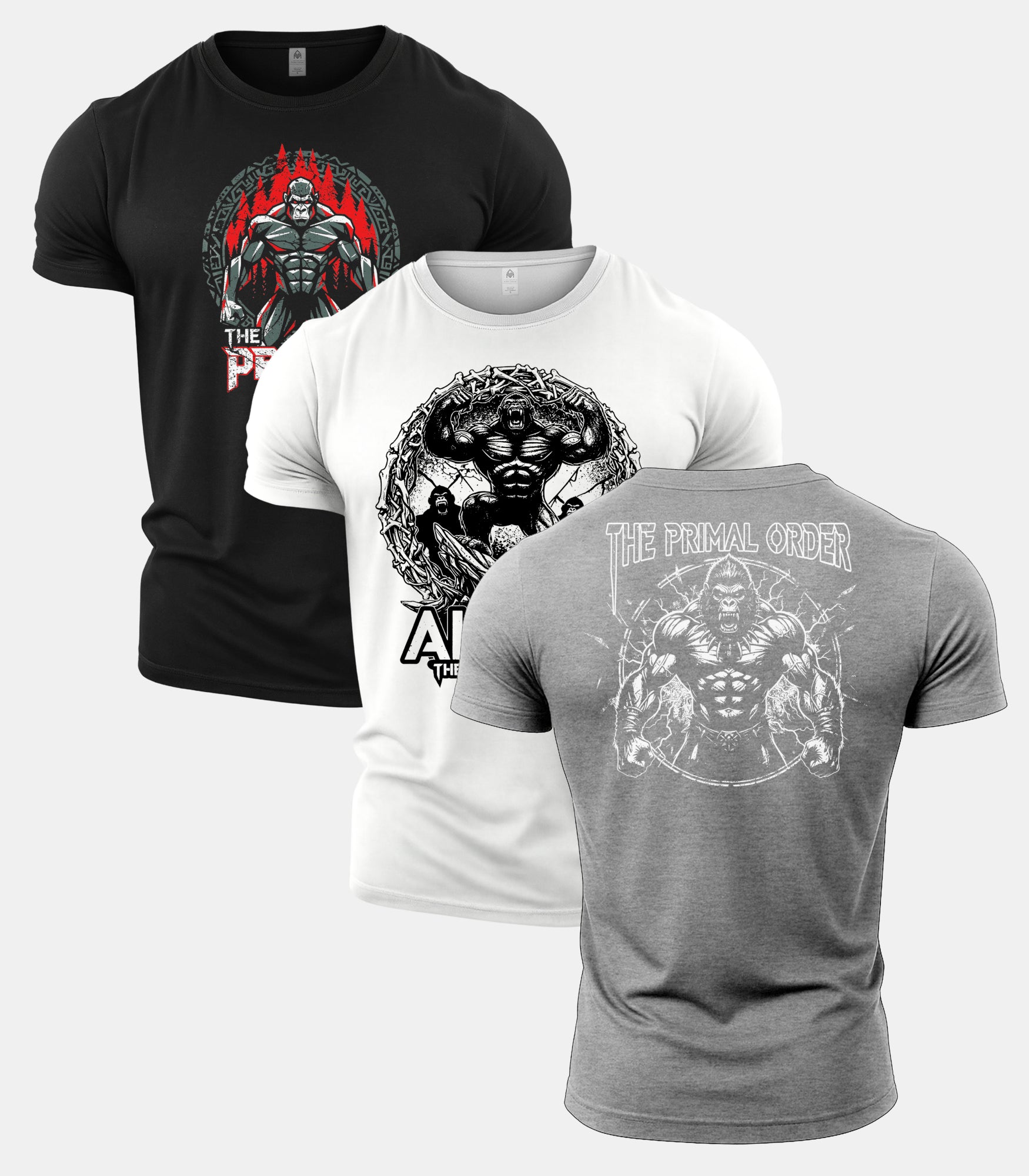 The Primal Order Ape Gym T-Shirt 3 Pack