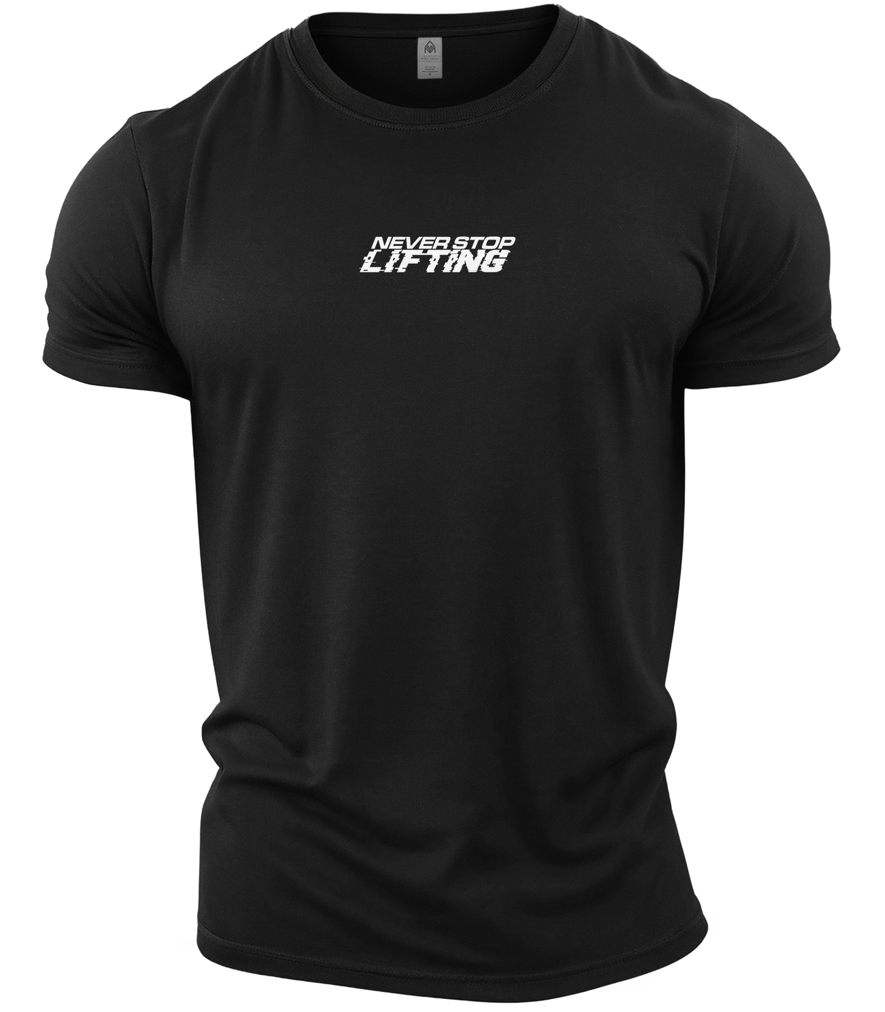 GYMTIER Maglietta Bodybuilding Uomo Never Stop Lift, T-Shirta Allenamento Palestra, Motivazionale, 100% Cotone, Taglie S-5XL