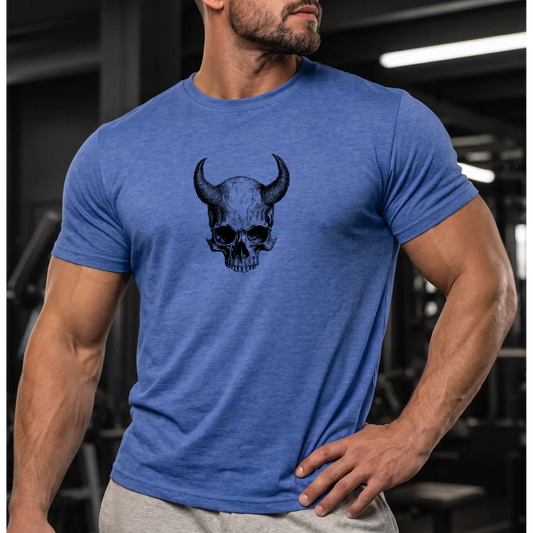 front | Model 1 | Heather Royal Blue