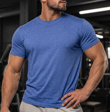 Multi Colour Crew Neck Gym T-Shirt 9 Pack - Heather Royal Blue