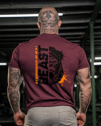 Strongman Beast Orange - Gym T-Shirt