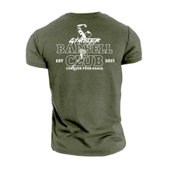 Gymtier Barbell Club - Conquer Your Goals - Gym T-Shirt