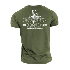 Gymtier Barbell Club - Conquer Your Goals - Gym T-Shirt