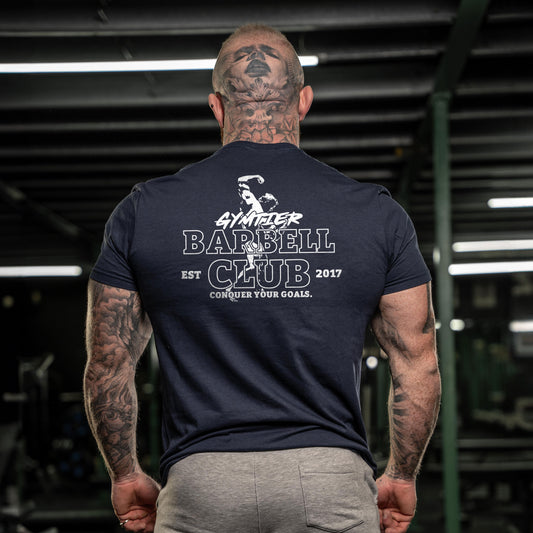 Gymtier Barbell Club - Conquer Your Goals - Gym T-Shirt