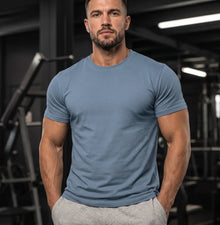 Pastel Crew Neck Gym T-Shirt 3 Pack - Stone Blue