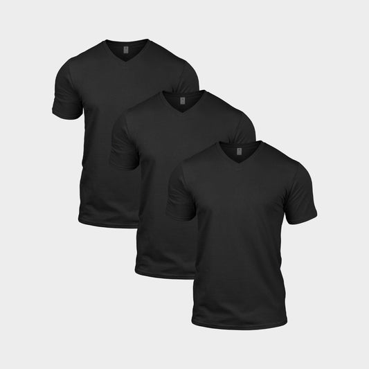 All Black V-Neck 3 Pack