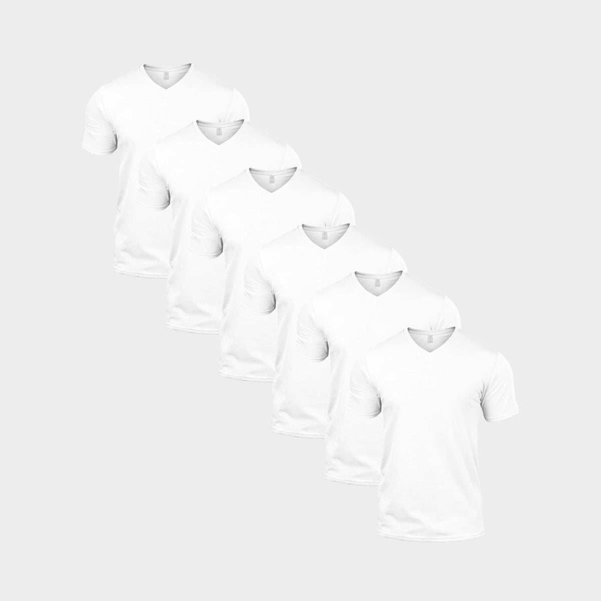 All White V-Neck 6 Pack