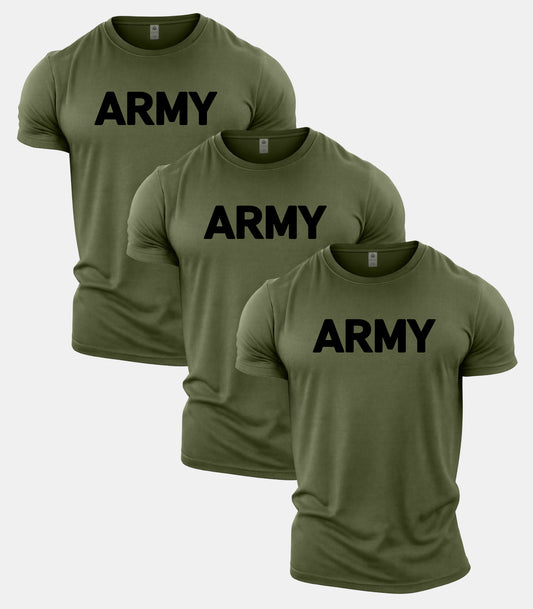 Army T-Shirt Green Gym T-Shirt 3 Pack
