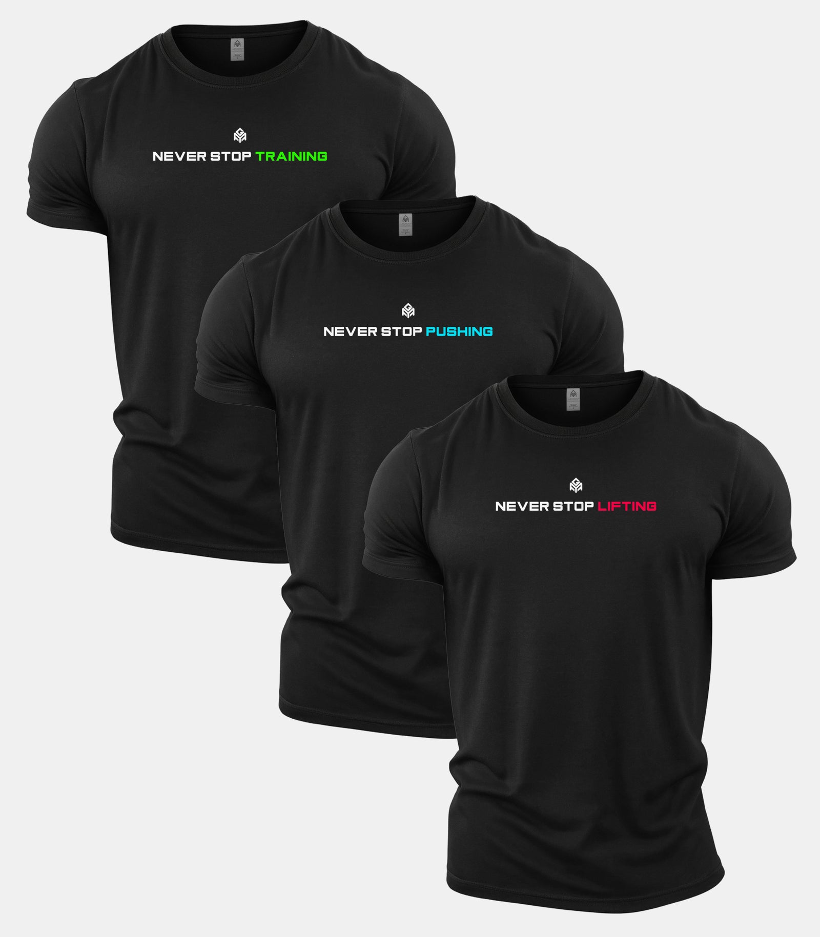 Core Never Stop All Black 3 Pack