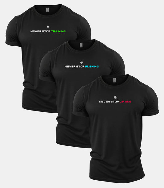 Core Never Stop All Black 3 Pack
