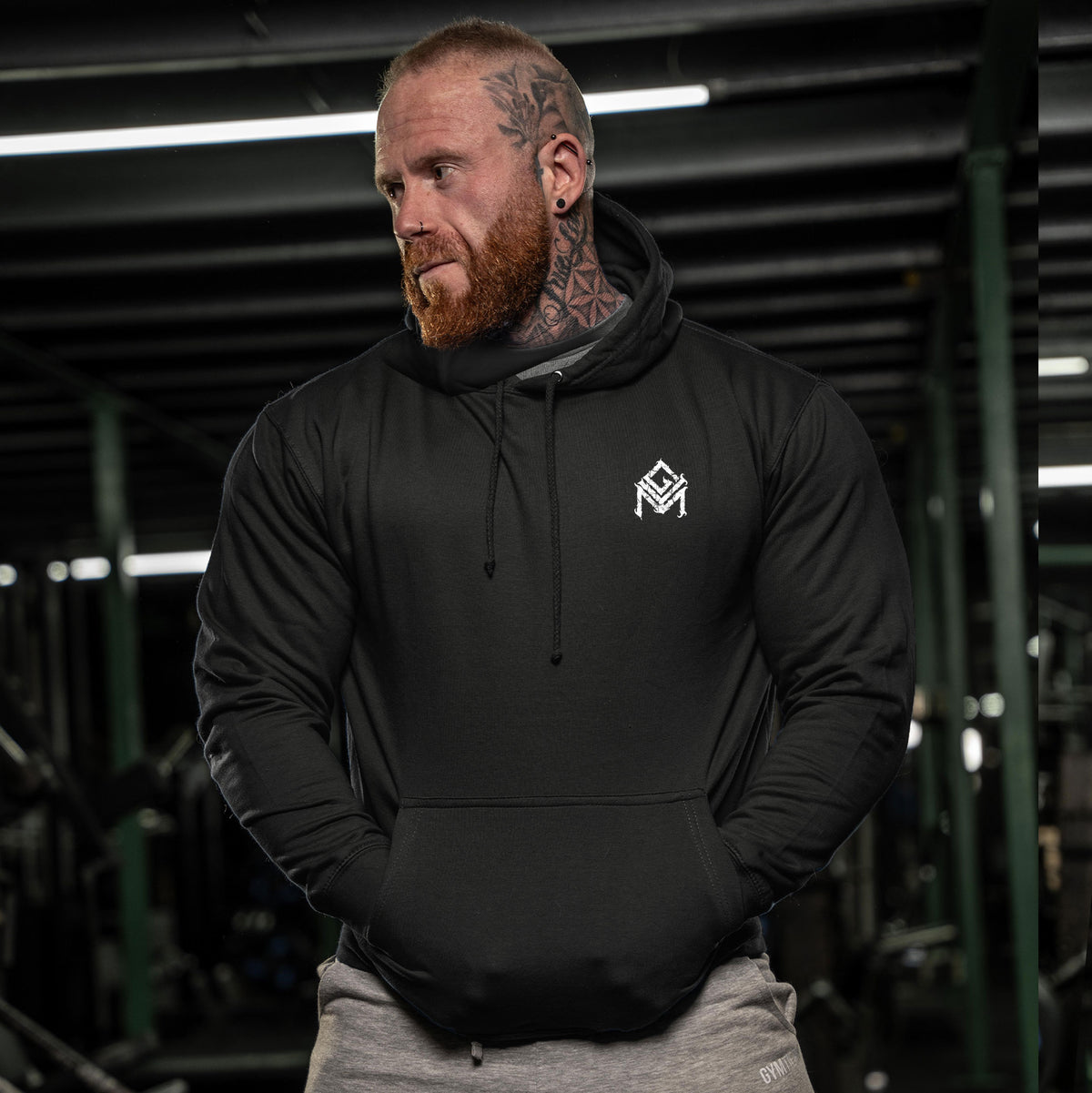 Iron Anarchist Skull Dumbells- Gym Hoodie