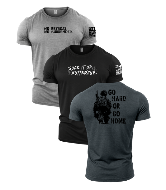 Gymtier Barbell Division - Buttercup Gym T-Shirt 3 Pack