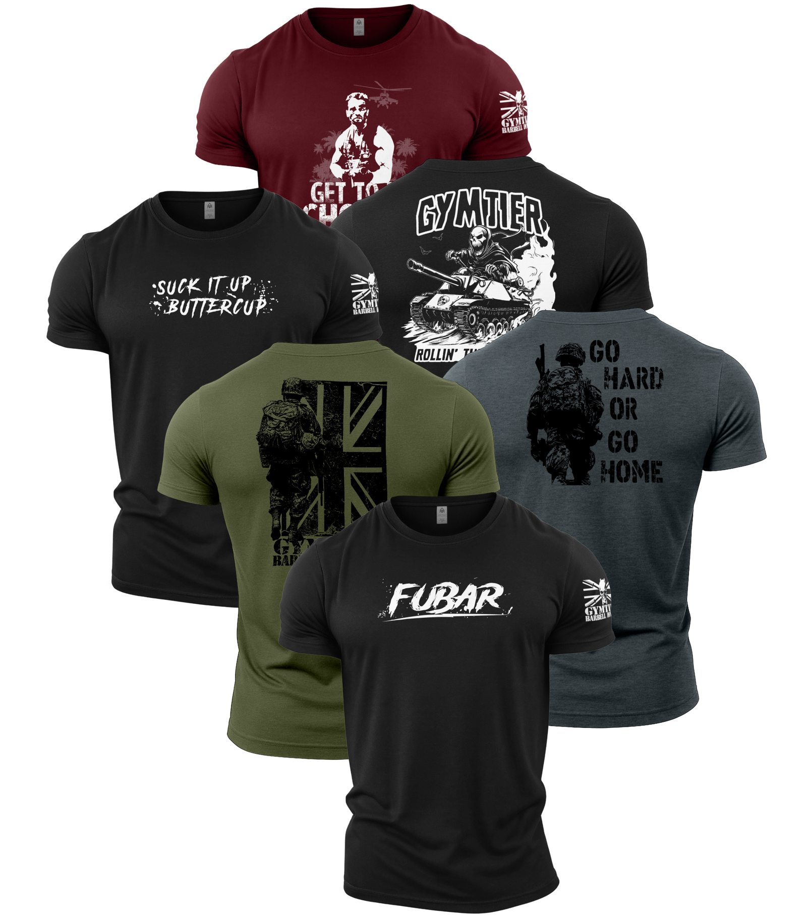 Gymtier Barbell Division - Choppa Gym T-Shirt 6 Pack
