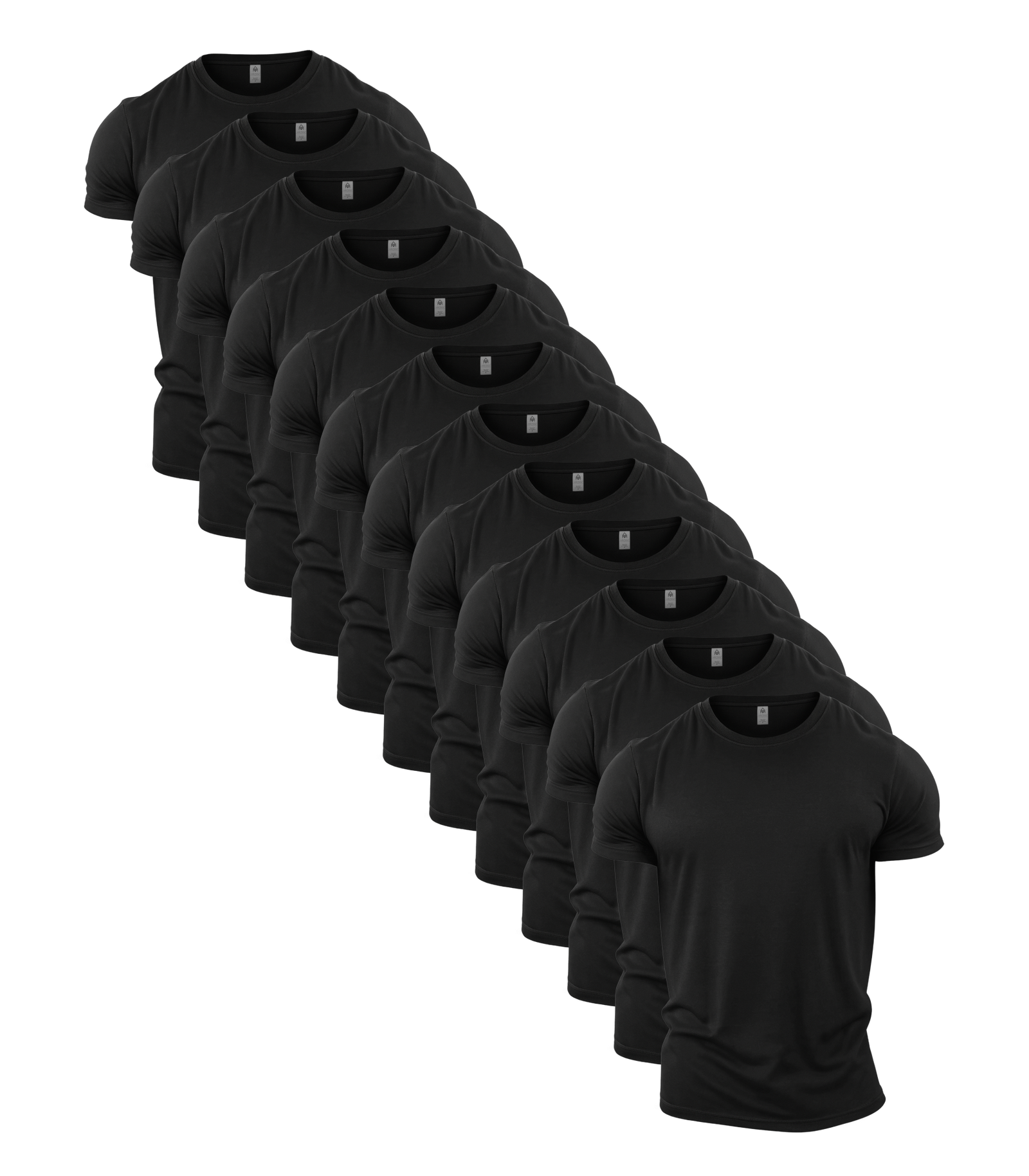 All Black Crew Neck Gym T-Shirt 12 Pack