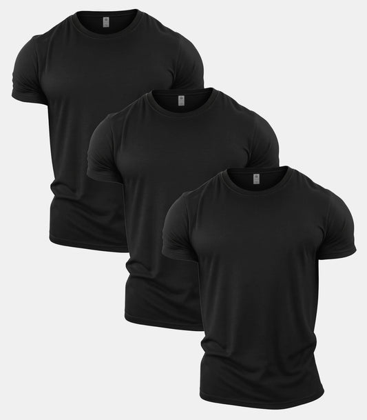 All Black Crew Neck T-Shirt 3 Pack