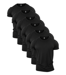 All Black Crew Neck Gym T-Shirt 6 Pack