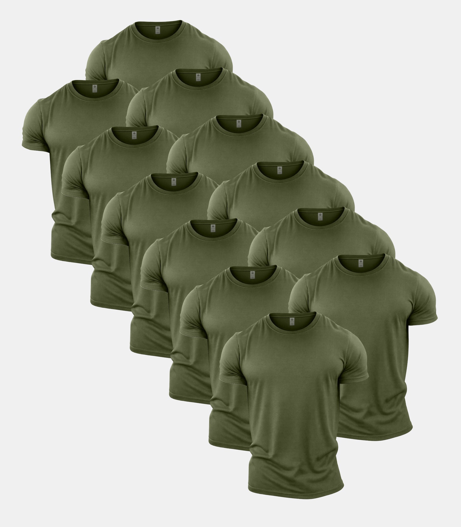All Green Crew Neck Gym T-Shirt 12 Pack
