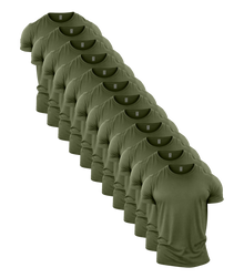 All Green Crew Neck Gym T-Shirt 12 Pack