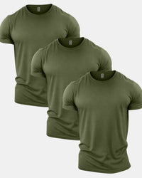All Green Crew Neck T-Shirt 3 Pack