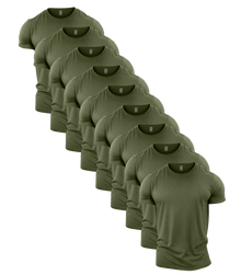 All Green Crew Neck Gym T-Shirt 9 Pack