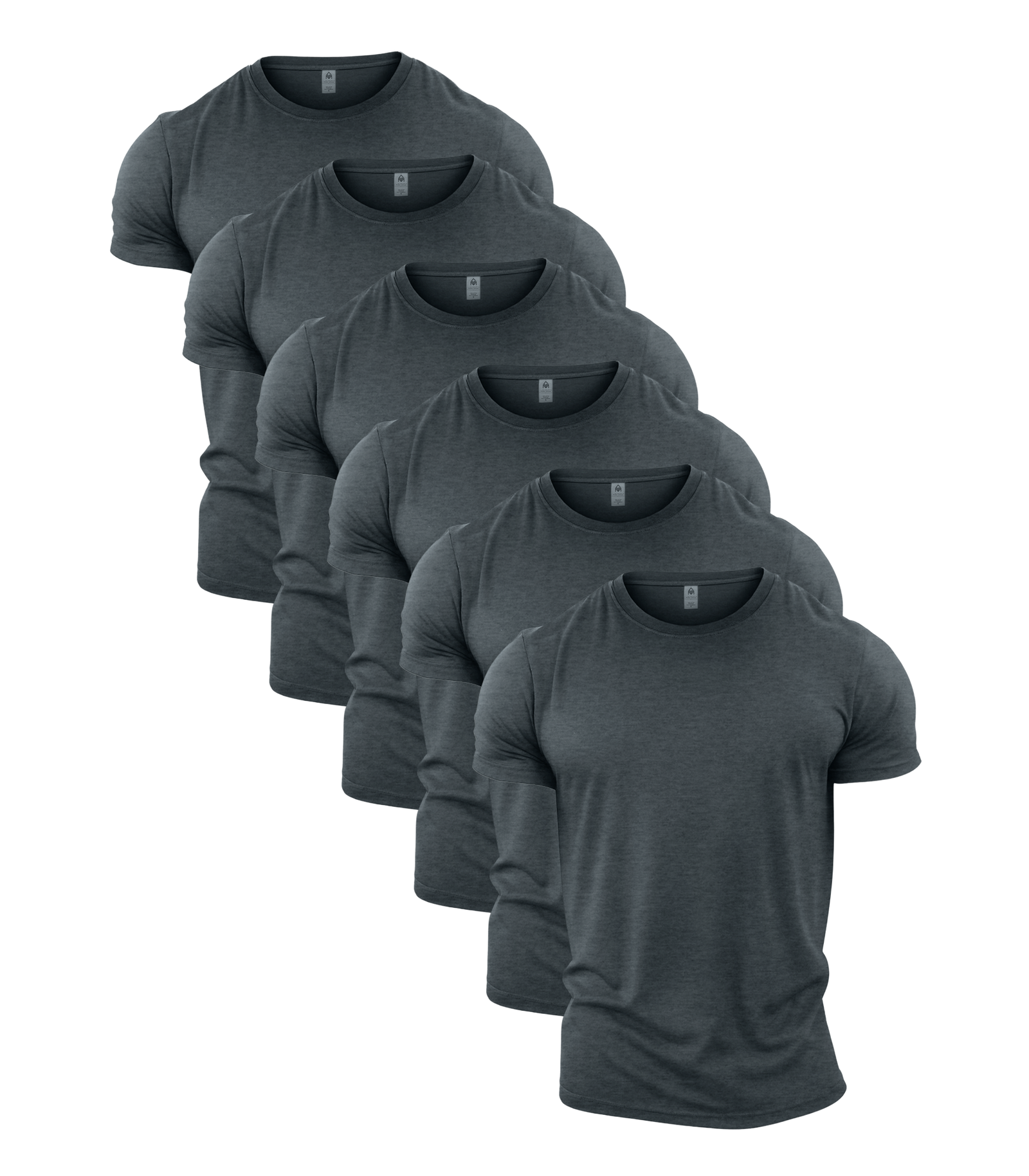 All Grey Crew Neck Gym T-Shirt 6 Pack