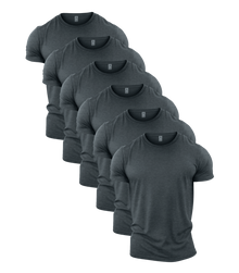 All Grey Crew Neck Gym T-Shirt 6 Pack