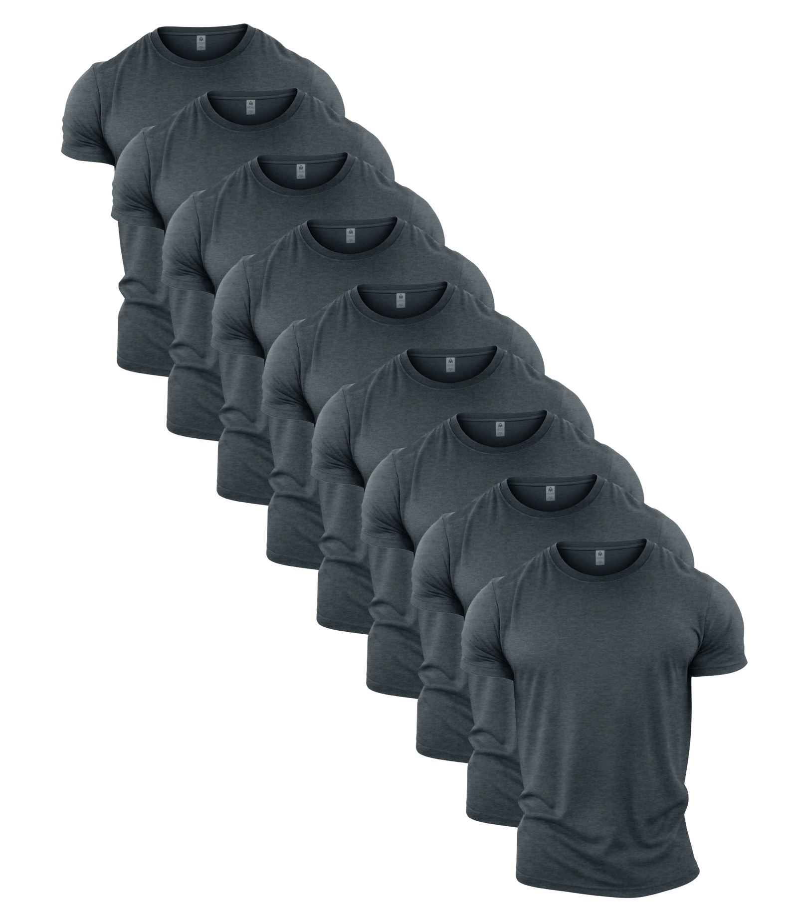 All Grey Crew Neck Gym T-Shirt 9 Pack
