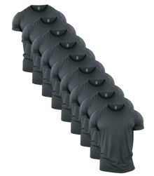 All Grey Crew Neck Gym T-Shirt 9 Pack