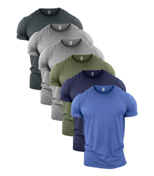 All Heather Crew Neck Gym T-Shirt 6 Pack
